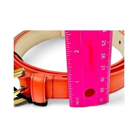 NIB Versace Belt Size Small 105cm 42” Medusa Orange Leather $500